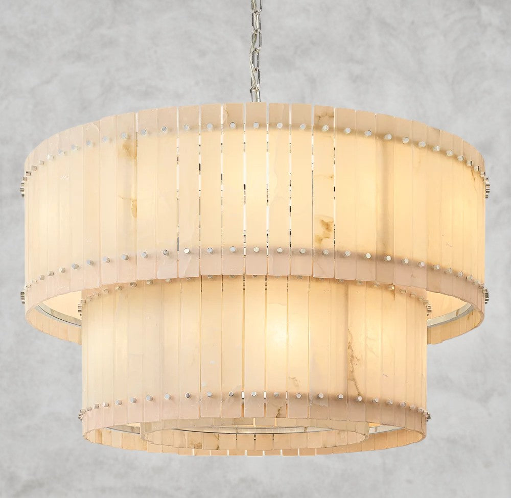 San Marco Alabaster Round Tiered Chandelier 22", 37", 48", 60"